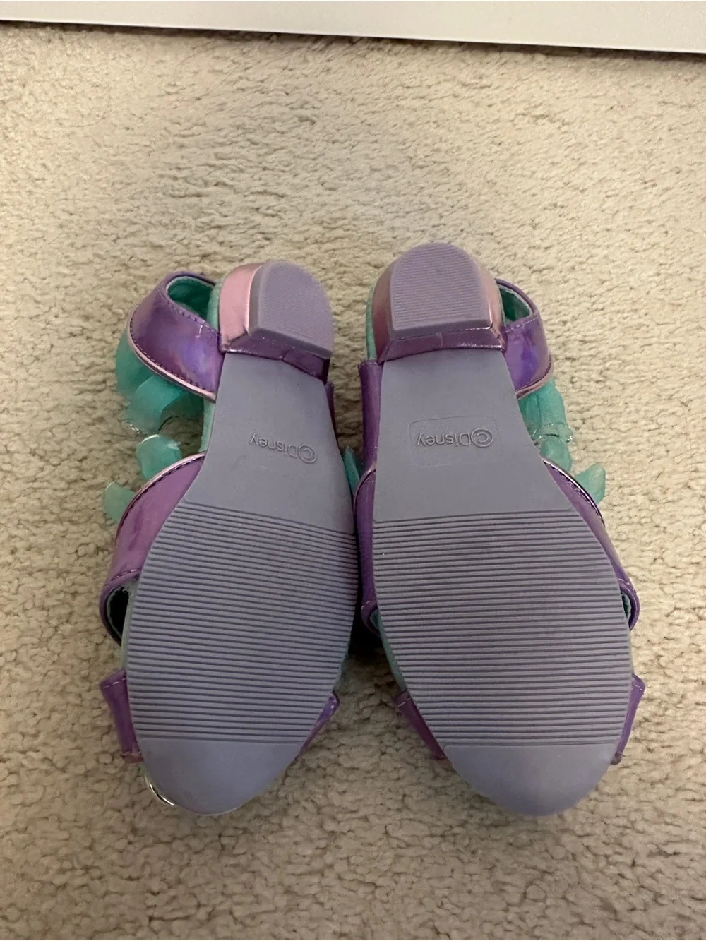 Disney Princess Girls Purple and Teal Gem-Accent Dress Shoes Size 9/10